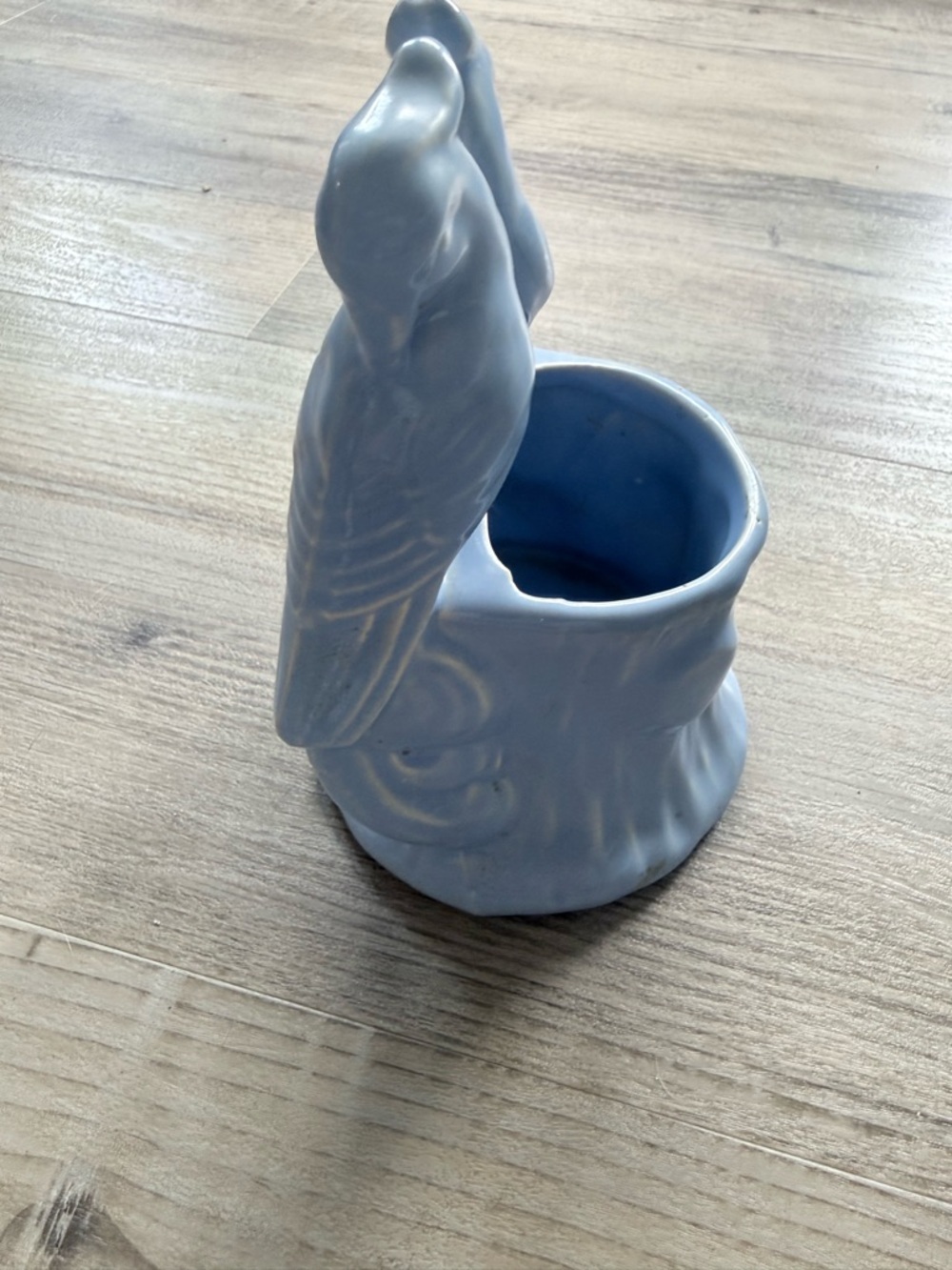 Vintage MCM Shawnee pottery- 2 love birds ceramic planter - Picture 5 of 7